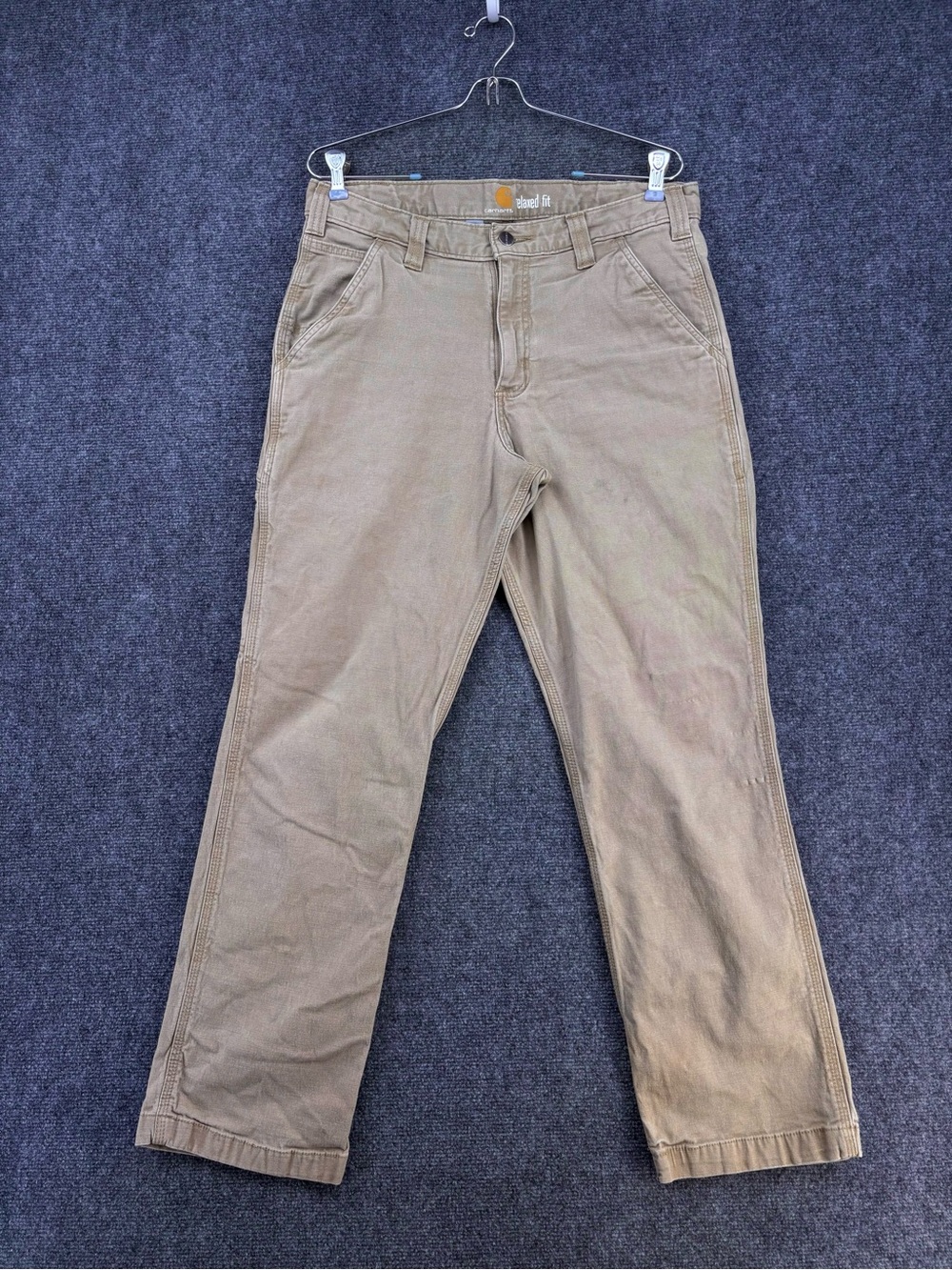 Carhartt Tan Relaxed Fit Canvas Workwear Cargo Pants Men’s 32X28* Grunge Rugged